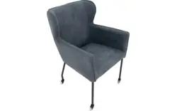 Goossens excellent eetkamerstoel leogang blauw leer - 8196139-02