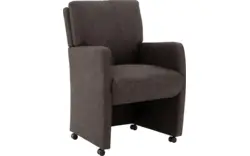 Goossens eetkamerstoel leen grijs microvezel - 8196142-02
