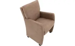 Goossens eetkamerstoel leen bruin micro leer - 8196144-02