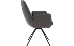 Goossens excellent eetkamerstoel mabach grijs leer - 8202454-02