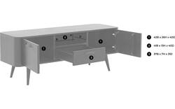 Goossens tv meubel bjarte zwart eiken - 8203423-01