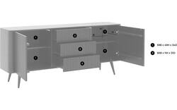 Goossens dressoir seppe zwart eiken - 8203770-01