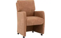 Goossens eetkamerstoel leen bruin microvezel - 8203896-01