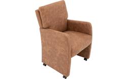 Goossens eetkamerstoel leen bruin microvezel - 8203896-01
