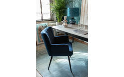 Goossens eetkamerstoel rob blauw stof - 8190376-02