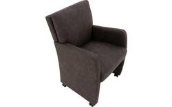 Goossens eetkamerstoel leen grijs microvezel - 8210224-02