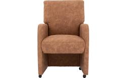 Goossens eetkamerstoel leen bruin microvezel - 8210230-02