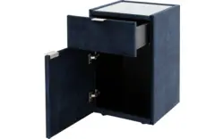 Goossens nachtkastje briljant luxe blauw stof - 8210437-02