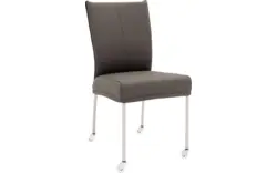 Goossens eetkamerstoel funk grijs leer - 8210595-02