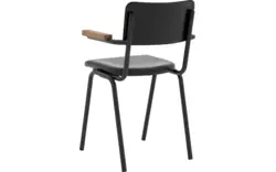 Goossens eetkamerstoel chaplin zwart leer - 8210696-01