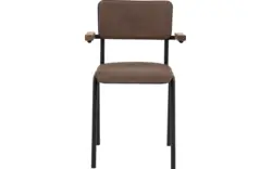 Goossens eetkamerstoel chaplin bruin leer - 8210701-02