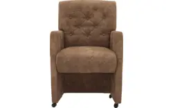 Goossens eetkamerstoel oliver bruin microvezel - 8217951-01