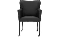 Goossens excellent eetkamerstoel leogang zwart leer - 8222214-01