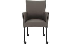 Goossens eetkamerstoel funk grijs leer - 8227239-03