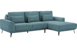 Goossens excellent loungebank princess blauw stof - 8229793-01-gespiegeld