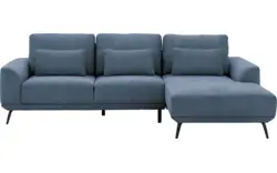 Goossens excellent loungebank princess blauw stof - 8229794-01-gespiegeld