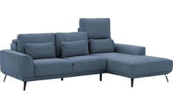 Goossens excellent loungebank princess blauw stof - 8229794-01-gespiegeld