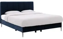 Goossens boxspring ease solid incl matras blauw stof - 8230508-01