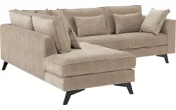 Goossens hoeksalon chambre beige stof - 8235596-goossens-chambre-bank-stof-bruin-01