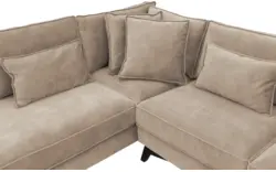 Goossens hoeksalon chambre beige stof - 8235696-goossens-chambre-bank-stof-bruin-01