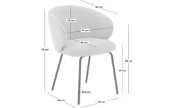 Goossens eetkamerstoel noomi beige stof - 8235784-goossens-noomi-stoel-onderdelen-metaal-01