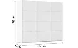 Goossens excellent kledingkast finca mat glas wit hoogwaardig meubelplaat - 8244183-02
