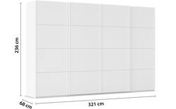 Goossens excellent kledingkast finca mat glas wit hoogwaardig meubelplaat - 8244184-02