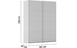 Goossens excellent kledingkast finca mat glas grijs hoogwaardig meubelplaat - 8244206-02