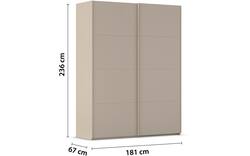 Goossens excellent kledingkast finca mat glas bruin hoogwaardig meubelplaat - 8244215-02