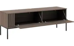 Goossens tv meubel viola donker bruin eiken - 8244509-goossens-viola-tv-meubel-eiken-donker-bruin-01