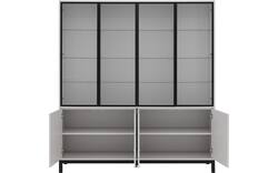 Goossens vitrinekast valencia grijs melamine - 8244534-goossens-valencia-vitrinekast-melamine-01