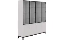Goossens vitrinekast valencia grijs melamine - 8244534-goossens-valencia-vitrinekast-melamine-01