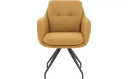 Goossens eetkamerstoel mirthe geel stof - 8252168-goossens-mirthe-eetkamerstoel-stof-geel-01