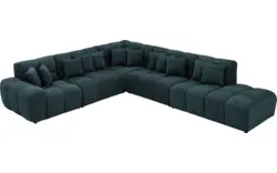 Goossens excellent hoeksalon kubus groen stof - 8252877-goossens-excellent-kubus-bank-stof-groen-01