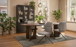Goossens tapijt mikki groen wol - 8252936-goossens-slim-eettafel-eiken-bruin-01