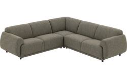 Goossens hoeksalon benk groen stof - 8260155-goossens-benk-bank-stof-groen-01