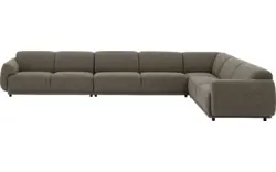 Goossens hoeksalon benk groen stof - 8260157-goossens-benk-bank-stof-groen-01