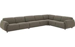 Goossens hoeksalon benk groen stof - 8260157-goossens-benk-bank-stof-groen-01