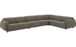 Goossens hoeksalon benk groen stof - 8260157-goossens-benk-bank-stof-groen-01