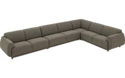 Goossens hoeksalon benk groen stof - 8260157-goossens-benk-bank-stof-groen-01