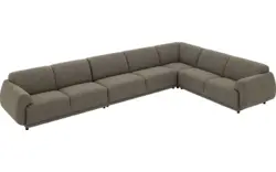 Goossens hoeksalon benk groen stof - 8260157-goossens-benk-bank-stof-groen-01