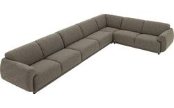 Goossens hoeksalon benk groen stof - 8260157-goossens-benk-bank-stof-groen-01